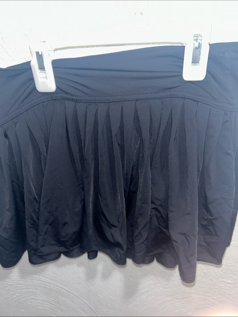 Black Pleated A-Line Skirt built in shorts
